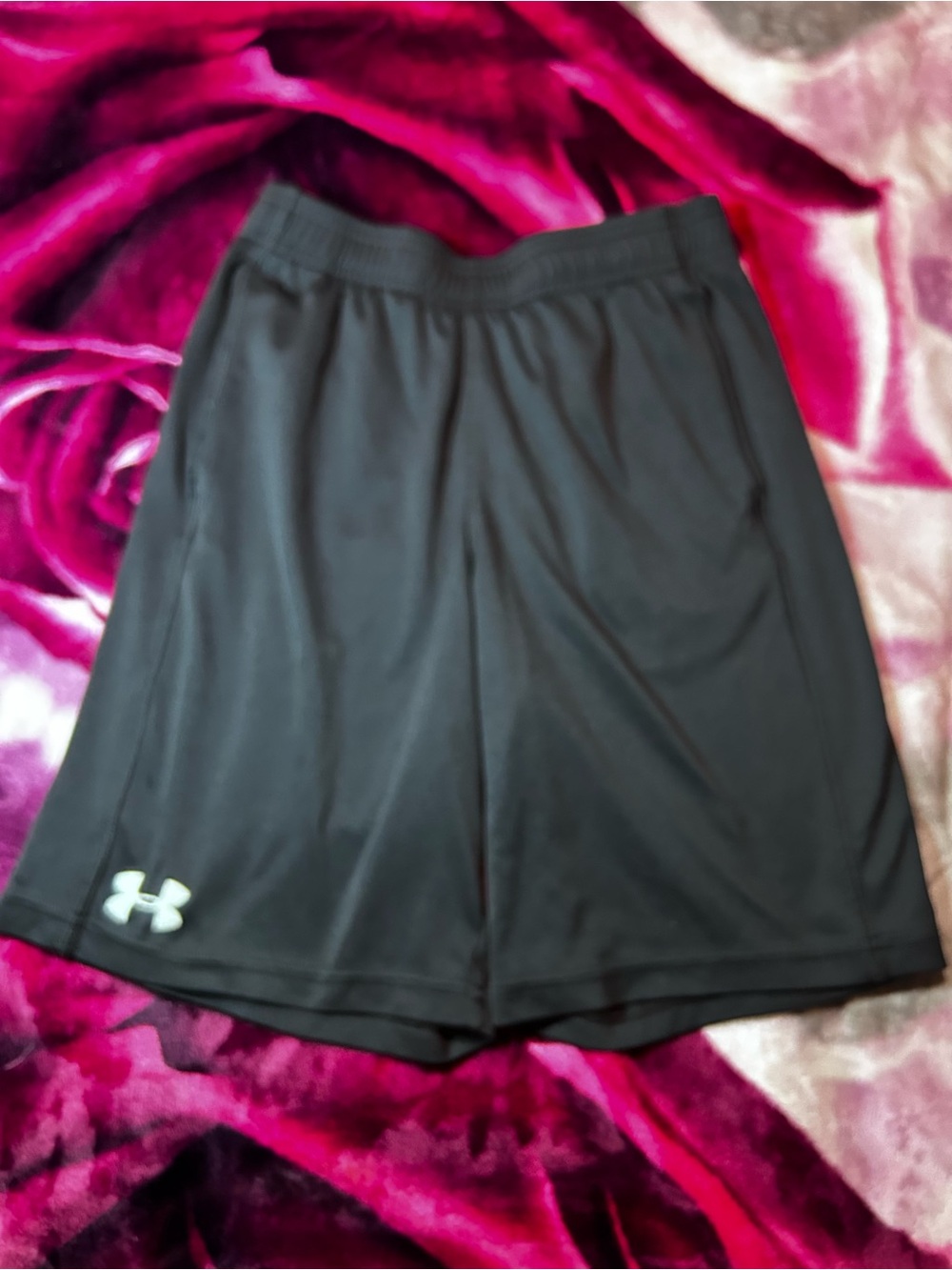 Under Armour Black Men's Athletic Performance Shorts with White Logo